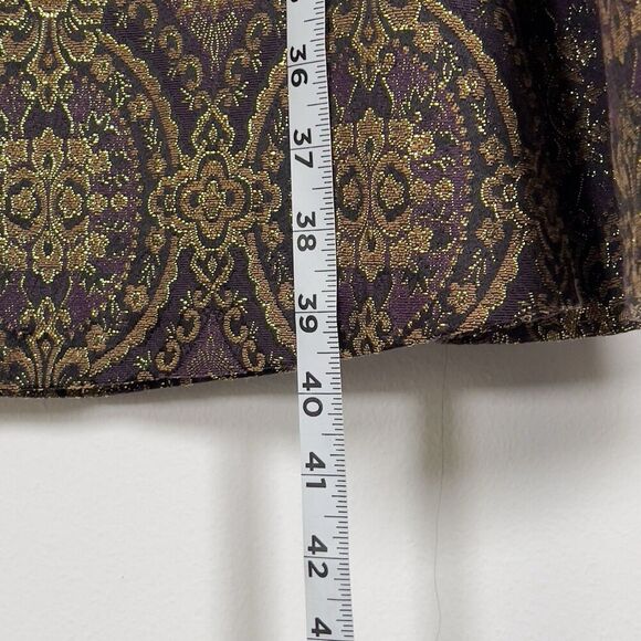 Nordstrom Jaime Arlo Sleeveless Mini Dress Womens Sz 22 Gold Purple Jacquared - Picture 12 of 12